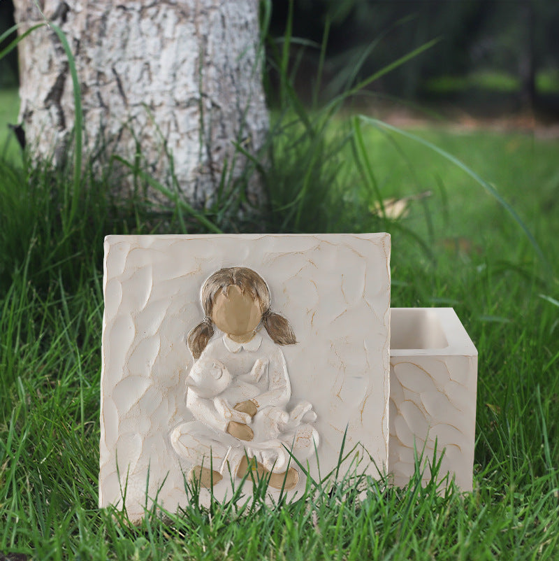 New Resin Pet Grey Box Angel Pet urns