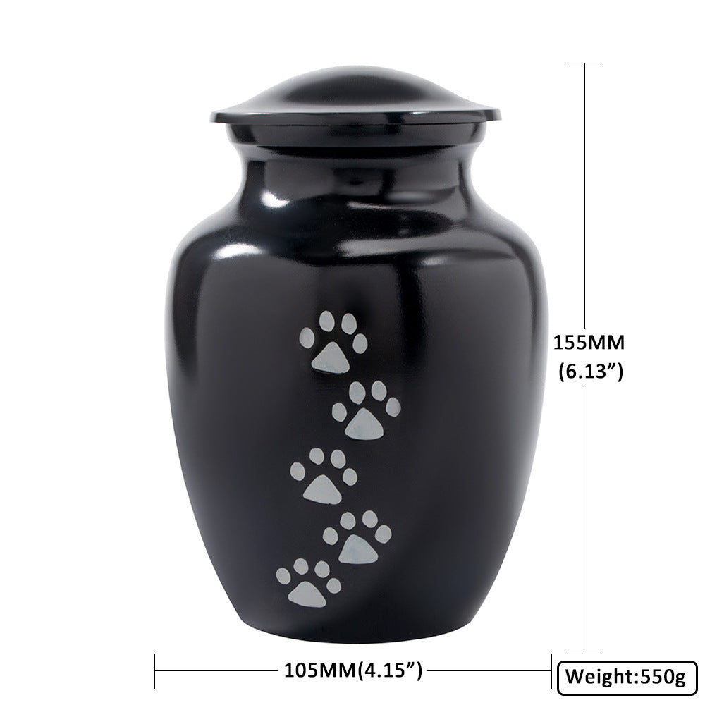 Metal urn with cat footprints0-15.5cm*10.5cm